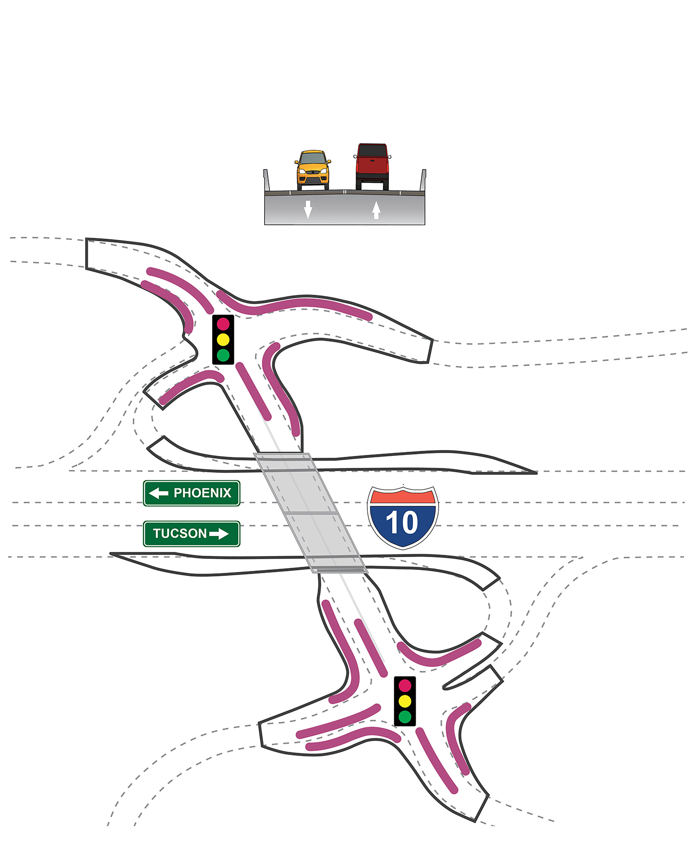 Rendering of crossroads under option 2